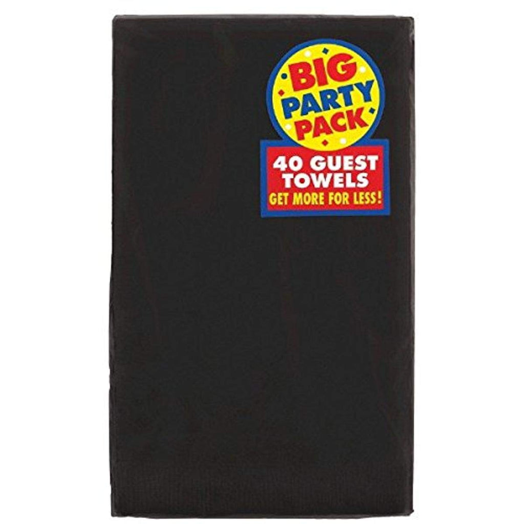[Australia - AusPower] - Big Party Pack 2-Ply Guest Towels | Jet Black | Pack of 40 | Party Suppy 