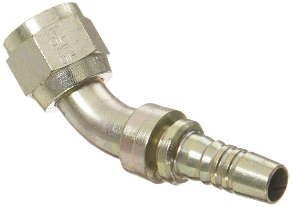 [Australia - AusPower] - Aeroquip 1SA10FJA8 Carbon Steel Global Crimp Hose Fitting JIC 37 Degree Female Swivel, 45 Degree Elbow, 1/2" Hose ID, 5/8" Tube Size 