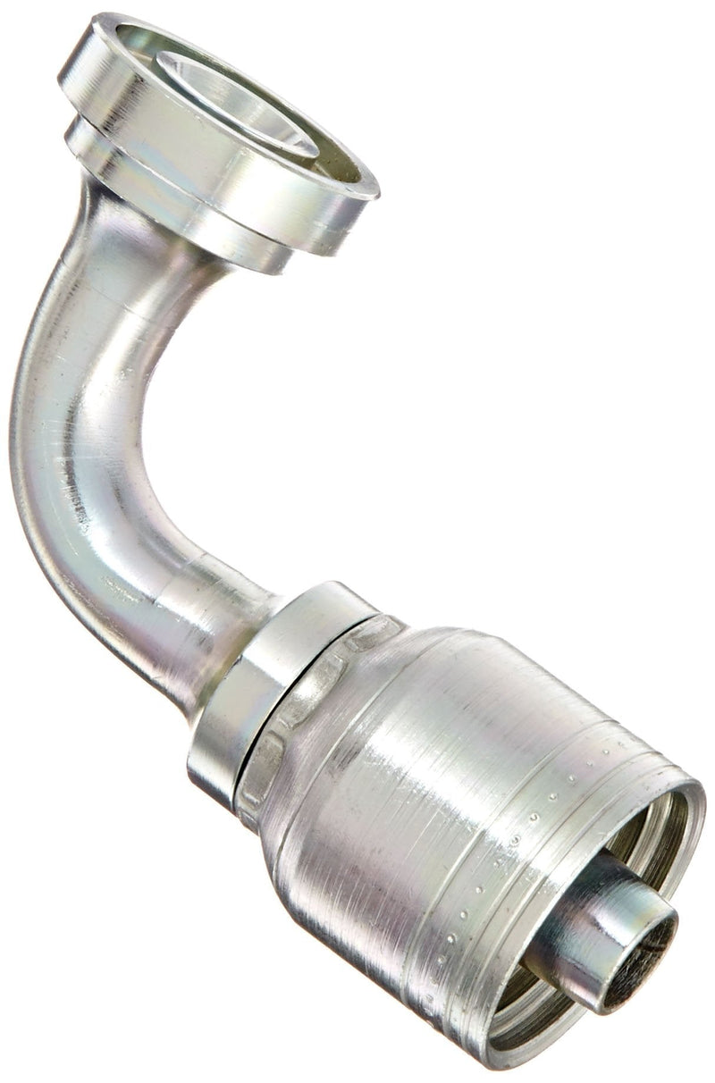 [Australia - AusPower] - Aeroquip 1A8FLB8 Carbon Steel Global TTC (Thru the Cover) Crimp Hose Fitting Flange Code 61, 90 Degree Elbow, 1/2" Hose ID, 1.190" Flange OD 