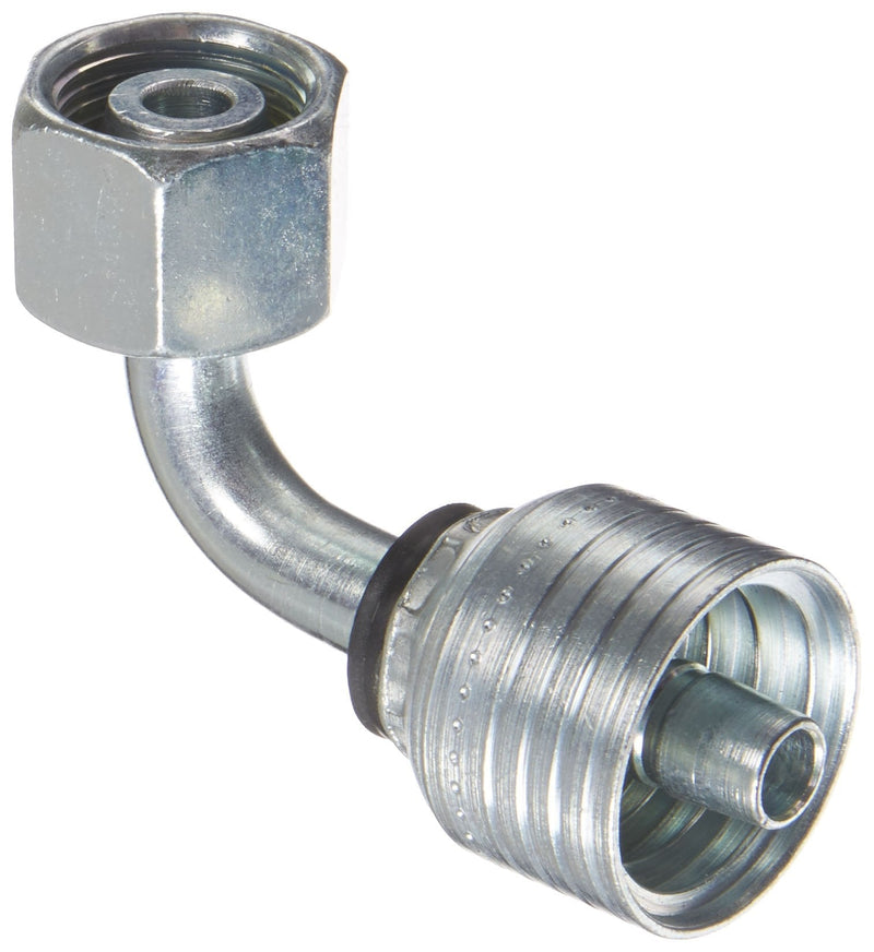 [Australia - AusPower] - Aeroquip 1B8DSB6 Carbon Steel Global TTC12 (Thru the Cover) Crimp Hose Fitting DKO Female Swivel, Heavy Duty, 90 Degree Elbow, 3/8" Hose ID, 12 mm Tube Size 