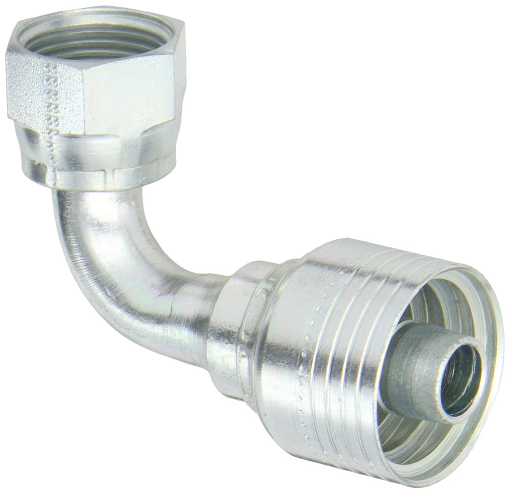 [Australia - AusPower] - Aeroquip 1BA10FRB10 Carbon Steel Global TTC12 (Thru the Cover) Crimp Hose Fitting Female ORS Swivel, 90 Degree Elbow, 5/8" Hose ID, 5/8" Tube Size 