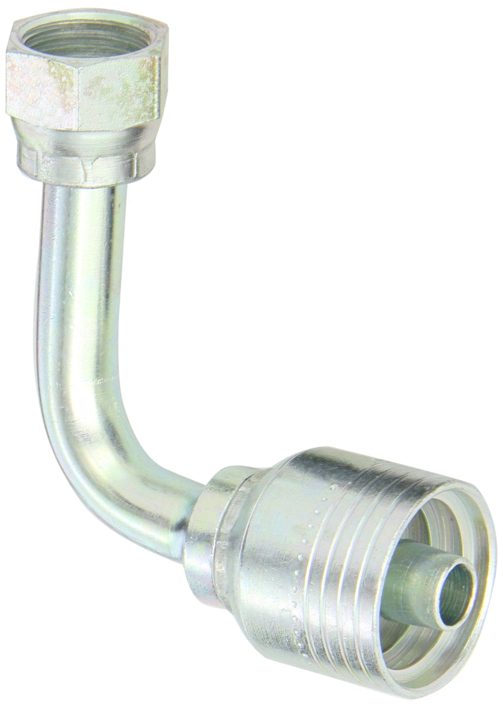 [Australia - AusPower] - Aeroquip 1BA8FRC8 Carbon Steel Global TTC12 (Thru the Cover) Crimp Hose Fitting Female ORS Swivel, 90 Degree Long Drop Elbow, 1/2" Hose ID, 1/2" Tube Size 