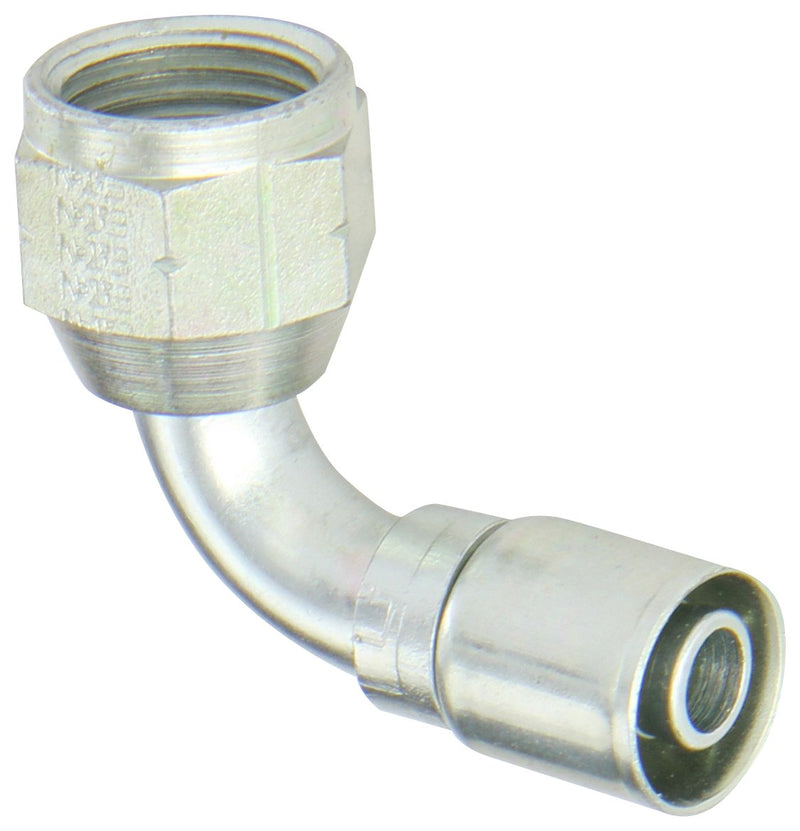 [Australia - AusPower] - Aeroquip FC7217-0606S Carbon Steel PTFE Crimp Hose Fittings SAE 45 Degree Female Swivel, 90 Degree Elbow, 3/8" ID PTFE Hose, 3/8" Tube Size 