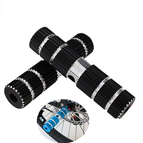 [Australia - AusPower] - 1 Pairs Bike Pedals Axle Foot Rest Pegs Anti-Slip Rear Feet Pedals for BMX Mountain Bike Bicycle Cycling Black 