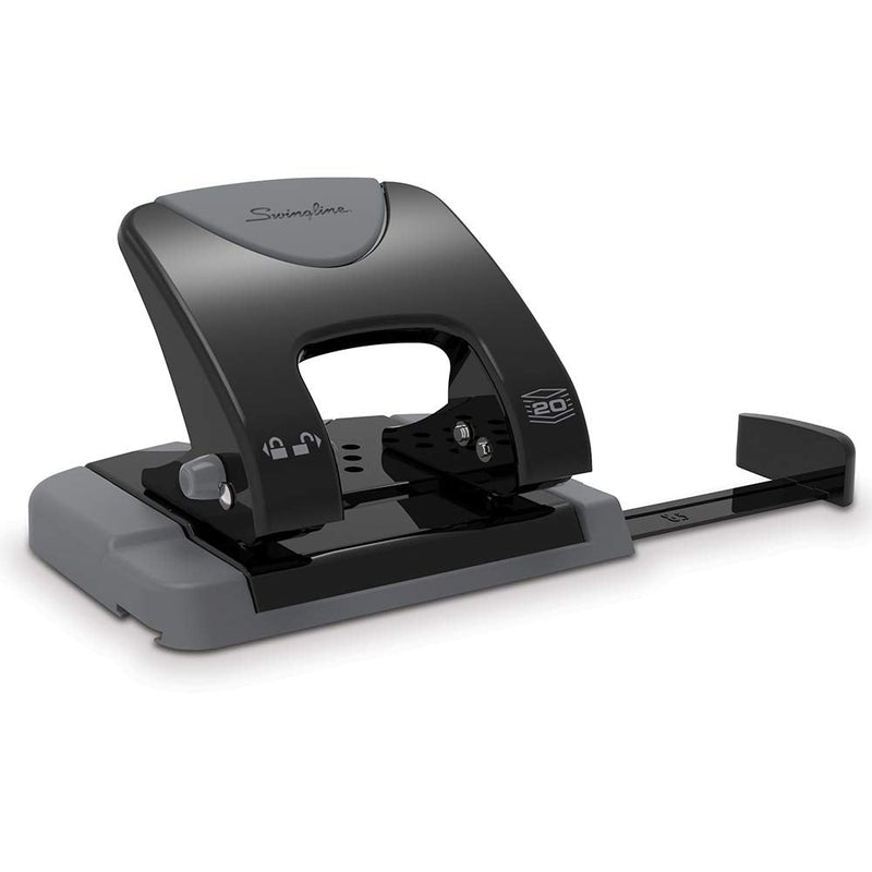 [Australia - AusPower] - Swingline 2 Hole Punch, Hole Puncher, SmartTouch, 20 Sheet Punch Capacity, Low Force, Black/Gray (74135) 