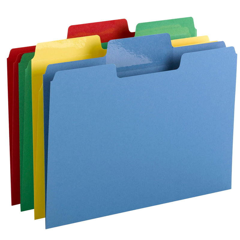 [Australia - AusPower] - Smead Erasable SuperTab File Folder, Erasable Oversized 1/3-Cut Tab, Letter Size, Assorted Primary Colors, 24 per Pack (10480) Assorted Colors 