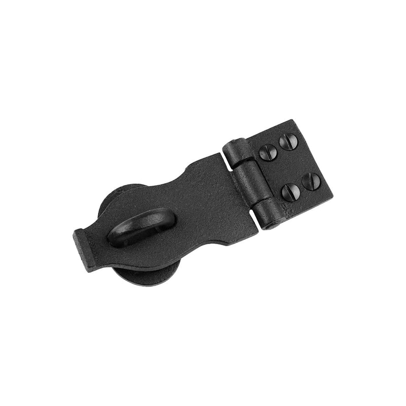 [Australia - AusPower] - Decorative Black Wrought Iron Hasp Lock 4" X 1.75" Heavy Duty Rust Resistant Hasp Latches Safety Padlock Clasps for Cabinets, Chests Or Doors with Screws | Renovators Supply Manufacturing 