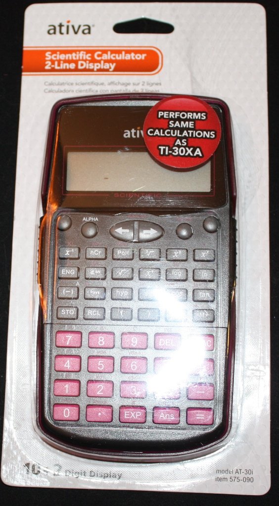 [Australia - AusPower] - Ativa Scientific Calculator 2-Line Display Pink, Black, and Gray 