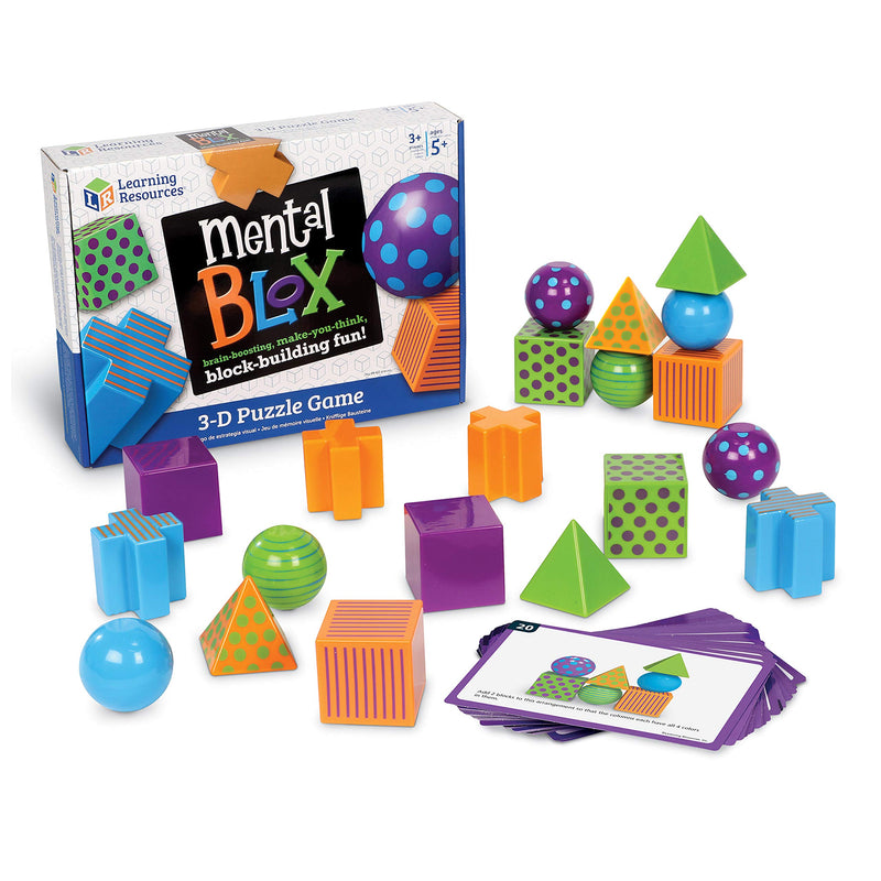 [Australia - AusPower] - Learning Resources Mental Blox Critical Thinking Game, Homeschool, 20 Blocks, 40 Activity Cards, Ages 5+,Multicolor - 
