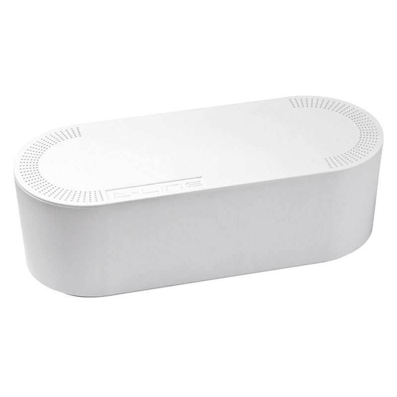 [Australia - AusPower] - D-Line Cable Management Box, Cord Organizer Box to Hide & Conceal Power Strips, Desk Cable Management Solution, Made from Electrically Safe ABS Material - 16.5" (L) x 6.5" (W) 5.25" (H) - White Large 