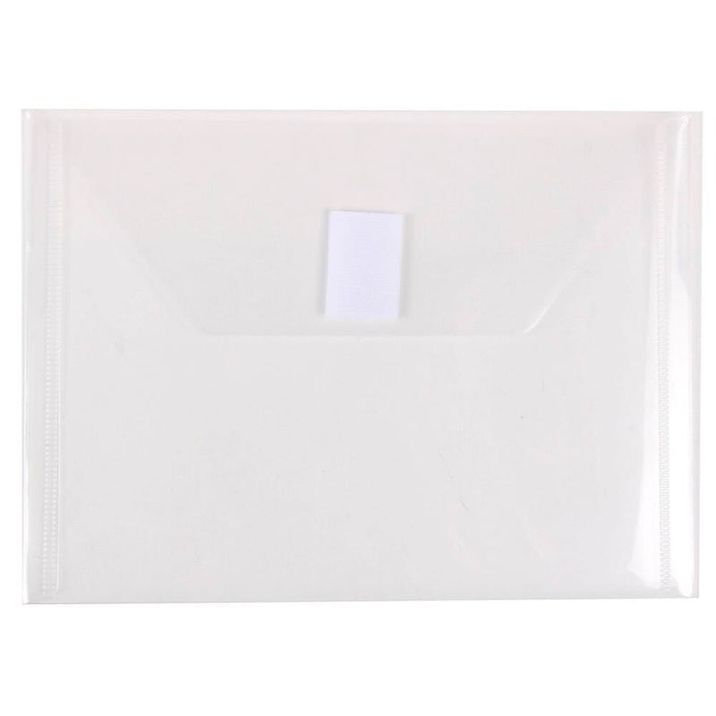 [Australia - AusPower] - JAM PAPER Plastic Envelopes with Hook & Loop Closure - Index - 5 1/2 x 7 1/2 - Clear - 12/Pack 