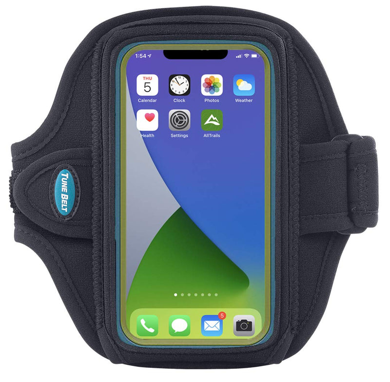 [Australia - AusPower] - Tune Belt AB88 Cell Phone Running Armband Holder, Pocket Size fits OtterBox Commuter or Similar Case for iPhone 12/13 Mini, SE 2020 and iPhone X/XS, Water Resistant (Black) 