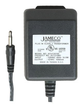 [Australia - AusPower] - Jameco Reliapro ACU120100Z9121 AC to AC Wall Adapter Transformer 12 VAC @ 1000 mA Straight, 3.5 mm Male Plug, Black 