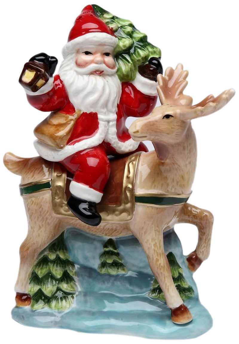 [Australia - AusPower] - Cosmos Gifts Santa with Reindeer Salt and Pepper Set, 5-1/2-Inch 