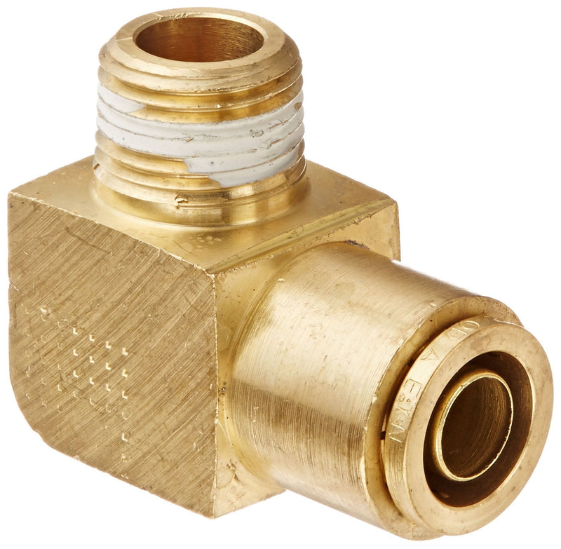 [Australia - AusPower] - Eaton Weatherhead 1869X8 Brass CA360 D.O.T. Air Brake Tube Fitting, 90 Degree Elbow, 3/8" NPT Male x 1/2" Tube OD 