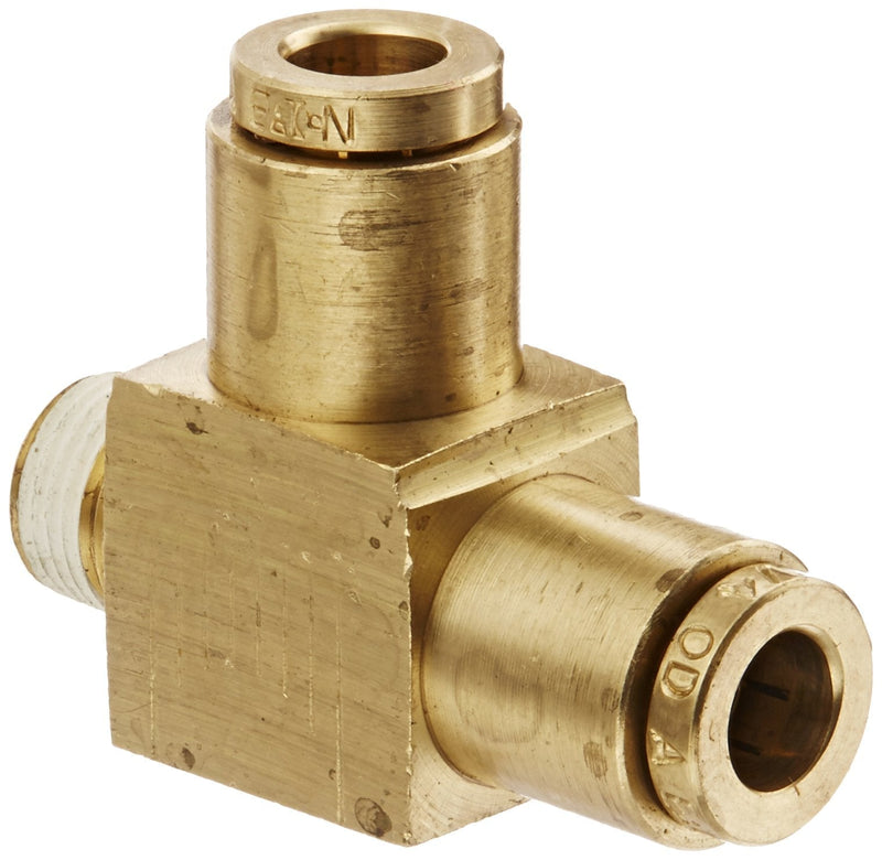 [Australia - AusPower] - Eaton Weatherhead 1871X4 Brass CA360 D.O.T. Air Brake Tube Fitting, Run Tee, 1/8" NPT Male x 1/4" Tube OD 