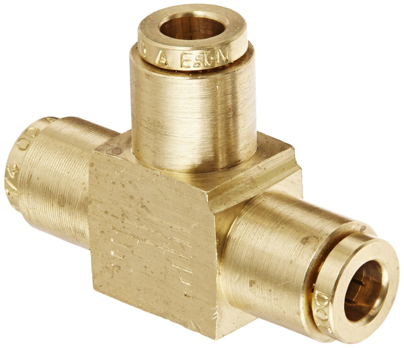 [Australia - AusPower] - Eaton Weatherhead 1864X4 Brass CA360 D.O.T. Air Brake Tube Fitting, Union Tee, 1/4" Tube OD 