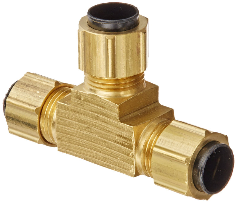 [Australia - AusPower] - Eaton Weatherhead 1264X6 Brass CA360 Polyline Flareless Brass Fitting, Union Tee, 3/8" Tube OD 