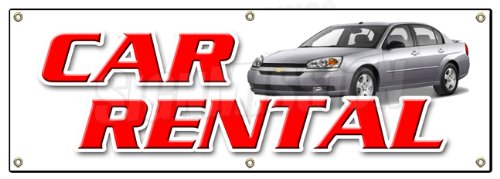 [Australia - AusPower] - 72" CAR Rental Banner Sign auto Rent Daily Weekly Automobile Low Rate one Way 