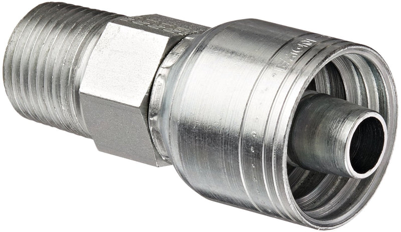 [Australia - AusPower] - Eaton Weatherhead 08Z-108 Low Carbon Steel WeatherGRIP Hose Crimp Fitting, Straight Rigid, SAE 8 Hose Size x 1/2" NPT Male 
