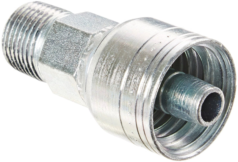 [Australia - AusPower] - Eaton Weatherhead 06Z-106 Low Carbon Steel WeatherGRIP Hose Crimp Fitting, Straight Rigid, SAE 6 Hose Size x 3/8" NPT Male 