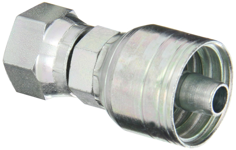[Australia - AusPower] - Eaton Weatherhead 06Z-S66 Low Carbon Steel WeatherGRIP Hose Crimp Fitting, Straight Swivel, SAE 6 Hose Size x 3/8" Female For-Seal 