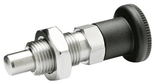 [Australia - AusPower] - GN 817-NI Series Stainless Steel Non Lock-Out Type Indexing Plunger with Multiple Pin Lengths with Pull Knob, with Lock Nut, M8 x 1.0mm Thread Size, 16mm Thread Length, 12.5 Newton Spring Load End 