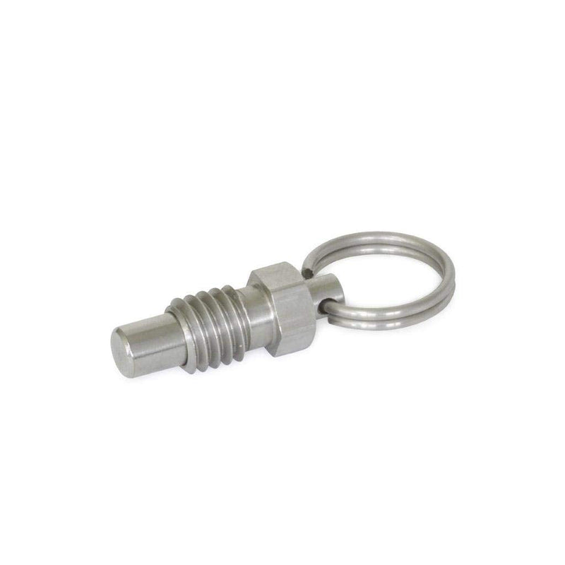 [Australia - AusPower] - WN 717.10 Series Stainless Steel Non Lock-Out Type Stubby Hand Retractable Spring Plunger with Pull Ring, 1/4"-20 Thread, 0.31" Thread Length 