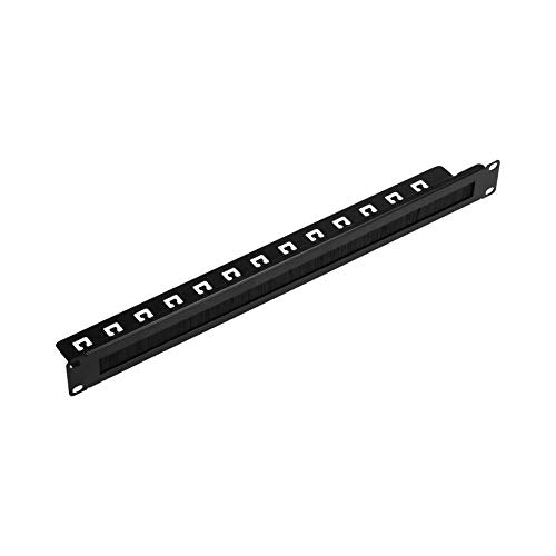 [Australia - AusPower] - NavePoint 1U Rack Mount Cable Management Panel with Tidy Brush Slot for Cable Entry for 19-Inch Rack Or Cabinet Black 