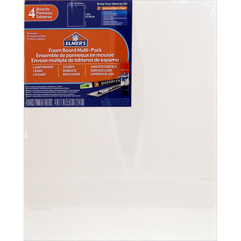 [Australia - AusPower] - Elmers/X-Acto 950021 Foamboard, 11-Inch x 14-Inch x .1875-Inch, White, 4/Pack 