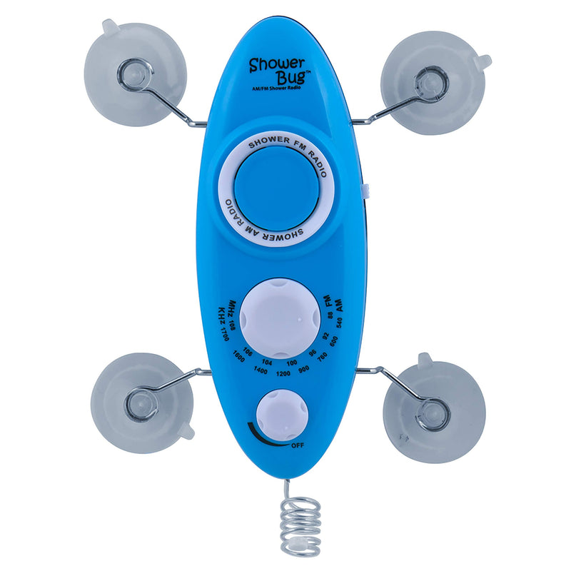 [Australia - AusPower] - Zadro Water Resistant AM/FM Showerbug Shower Radio Blue 