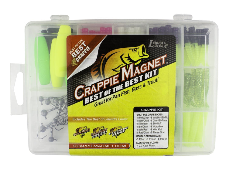[Australia - AusPower] - Leland's Lures Crappie Magnet Best of the Best Kit, Fishing Equipment and Accessories, Fishing Lures, 96 Bodies, 15 Double Cross Jig Heads, 4 E-Z Floats 