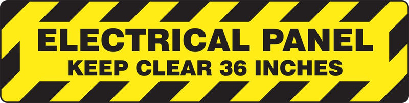 [Australia - AusPower] - Accuform PSR277 Slip-Gard Adhesive Vinyl Step-Style Floor Sign, Legend"Electrical Panel Keep Clear 36 INCHES", 6" Length x 24" Width, Black on Yellow 