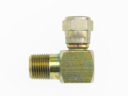[Australia - AusPower] - Brennan Industries 6501-12-12-FG Forged Steel 90 Degree Elbow Tube Fitting, 3/4"-14 NPTF x 1-1/16"-12 SAE Thread, 3/4" Male NPTF x 3/4" Female JIC Swivel 