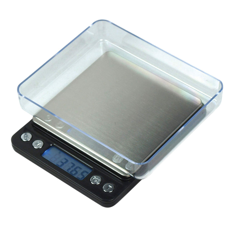 [Australia - AusPower] - Horizon High Precision, Professional Grade Small, Mini, Pocket Digital Scale with Trays, LCD Display, Ready to Go, Sleek Design 500g by 0.01g, Great 4 Measuring Food, Herbs, Spices, Coin or Whatever 