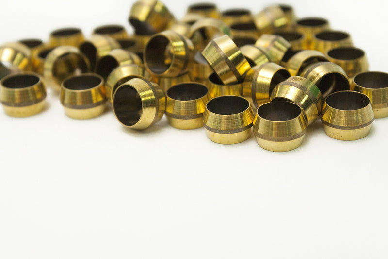 [Australia - AusPower] - LTWFITTING 5/16-Inch Brass Compression Sleeves Ferrels,Brass Compression Fitting(Pack of 50) 