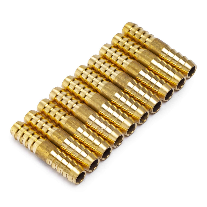 [Australia - AusPower] - LTWFITTING Brass Barb Splicer Mender 5/16-Inch ID Hose Fitting Air Water Fuel Hose Joiner(Pack of 10) 