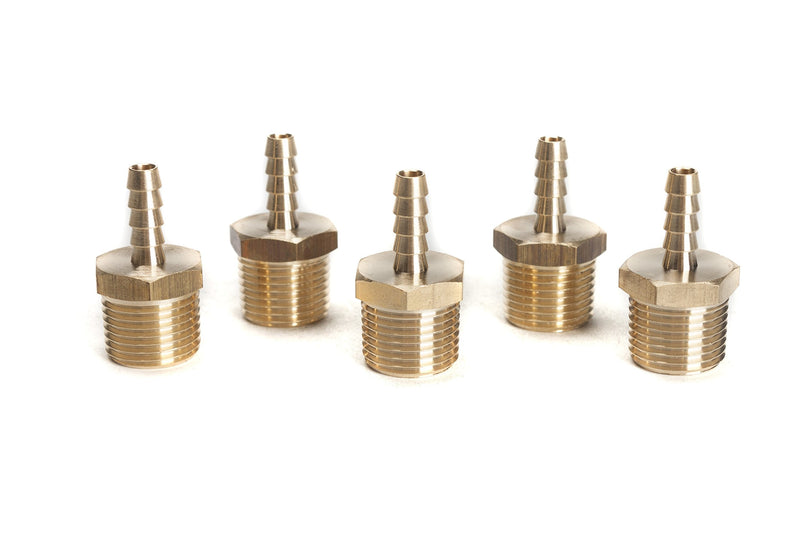 [Australia - AusPower] - LTWFITTING Brass Barb Fitting Coupler/Connector 1/4-Inch Hose ID x 1/2-Inch Male NPT Fuel(Pack of 5) 