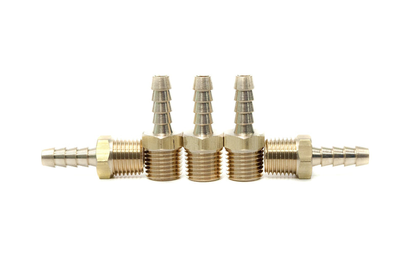 [Australia - AusPower] - LTWFITTING Brass Fitting Coupler 1/4-Inch Hose Barb x 1/4-Inch Male NPT Fuel Gas Water(Pack of 5) 