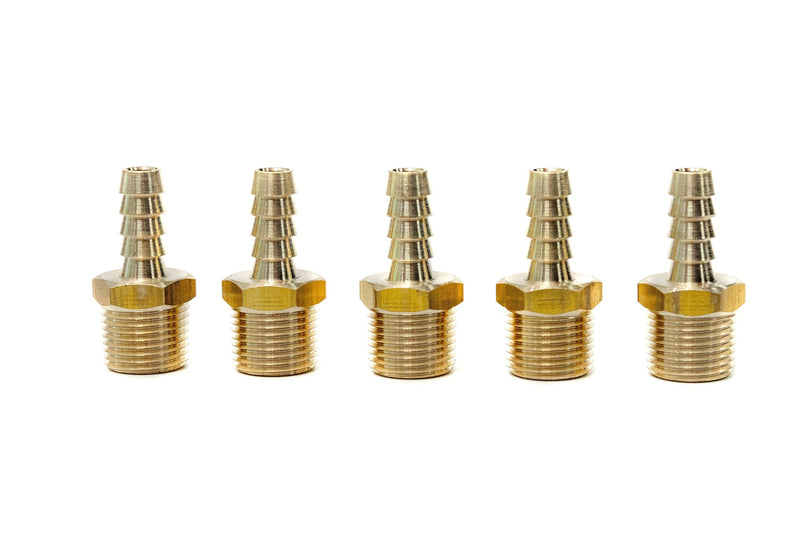 [Australia - AusPower] - LTWFITTING Brass Fitting Coupler 5/16-Inch Hose Barb x 3/8-Inch Male NPT Fuel Gas Water(Pack of 5) 