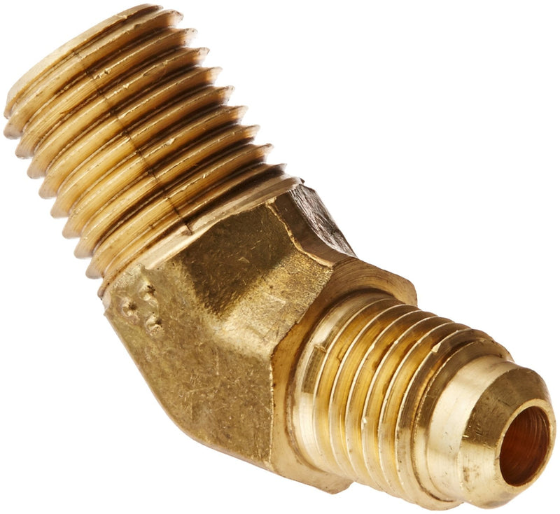 [Australia - AusPower] - Eaton Aeroquip 2007-4-4B Brass Flared Tube Fitting, 45 Degree Elbow, 1/4" Male SAE 45 Degree x 1/4" Male Pipe Thread 