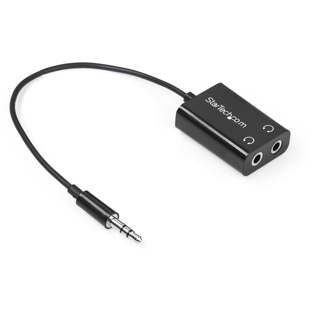 [Australia - AusPower] - StarTech.com Black Slim Mini Jack Headphone Splitter Cable Adapter - 3.5mm Audio Mini Stereo Y Splitter - 3.5mm Male to 2x 3.5mm Female (MUY1MFFADP) 
