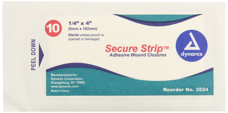 [Australia - AusPower] - Dynarex Wound Closure Strips, Sterile, 1/4 X 4 Inch, 50 Count 