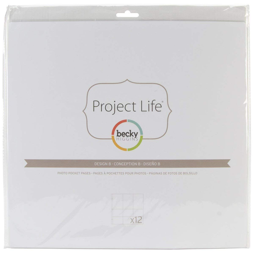 [Australia - AusPower] - Becky Higgins 380004 Project Life Photo Pocket Page Protector-12 x Design A (12 Piece), 34.6 x 34.6 x 0.6 cm, Clear 