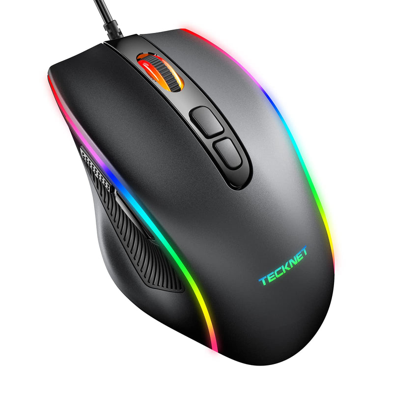 [Australia - AusPower] - Wired Gaming Mouse, RGB Mouse [Breathing RGB LED] , Gaming Mouse USB [Plug Play] , 7 Programmable Buttons, High-Precision Adjustable 6 DPI, Ergonomic Mouse Wired for Windows/PC/Mac/Laptop Gamer 