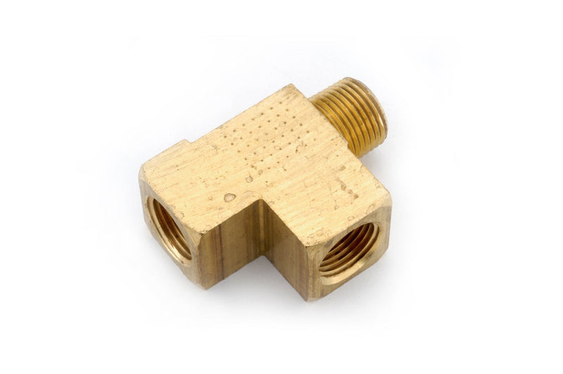 [Australia - AusPower] - Anderson Metals 06127 Brass Pipe Fitting, Barstock Street Tee, 1/2" NPT Female x 1/2" NPT Male x 1/2" NPT Female Pipe 