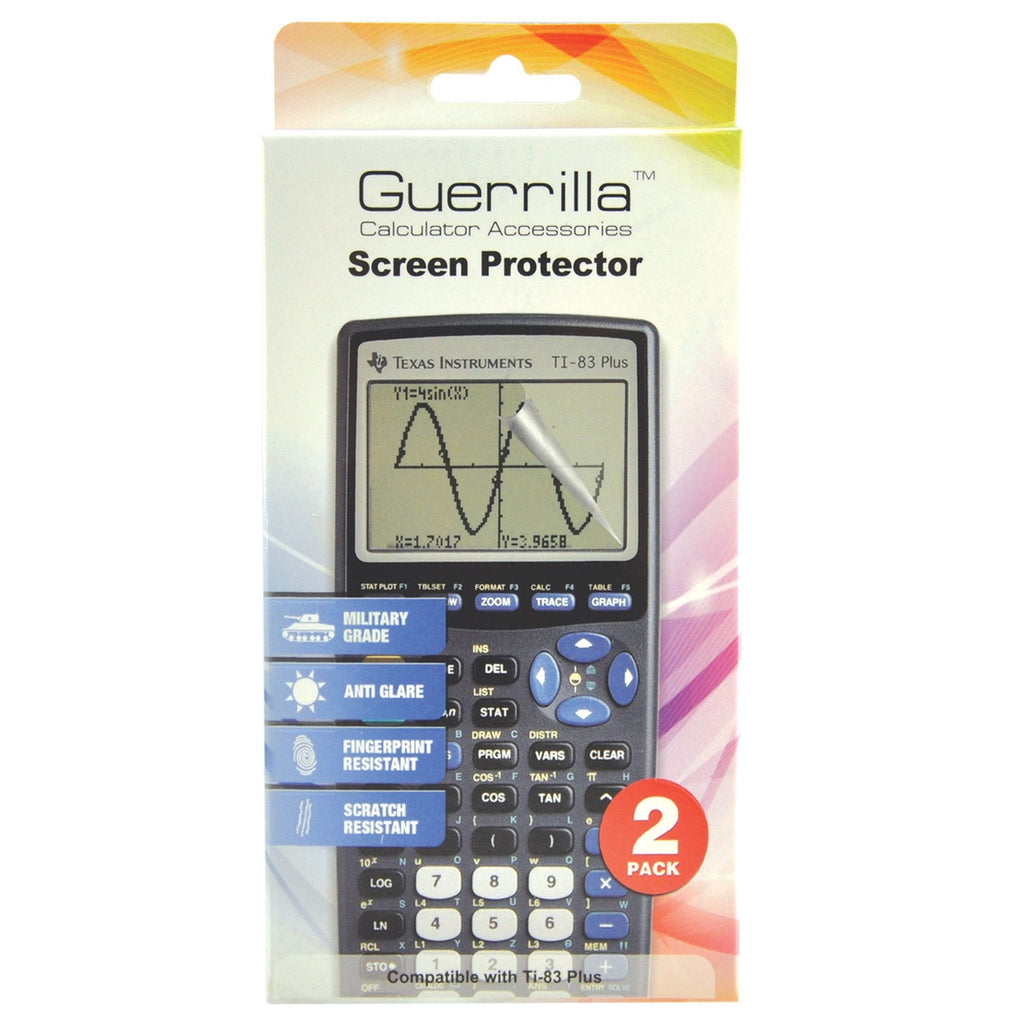[Australia - AusPower] - Guerrilla TI83SP Military Grade Screen Protector 2-Pack For Texas Instruments TI 83 Plus Graphing Calculator 