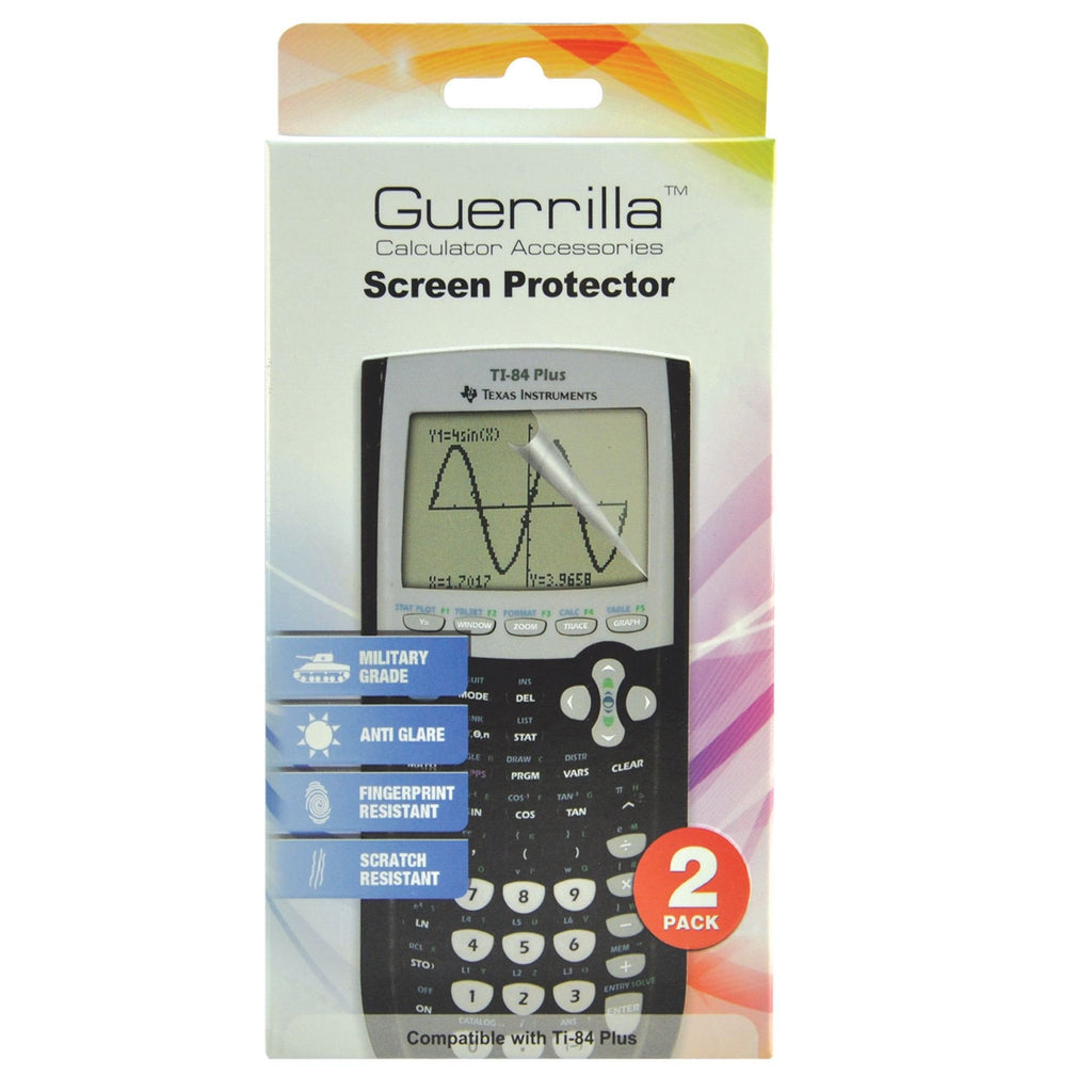 [Australia - AusPower] - Guerrilla TI84SP Military Grade Screen Protector 2- Pack For Texas Instruments TI 84 Plus Graphing Calculator 