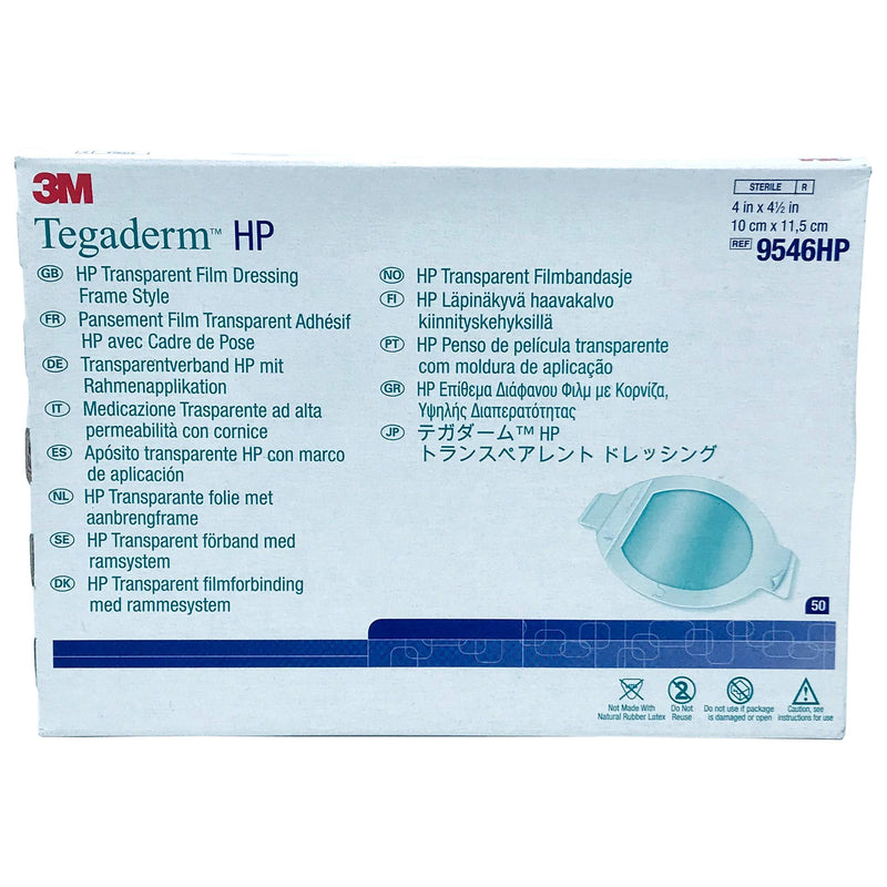 [Australia - AusPower] - 6544713 PT# 9546HP Dressing Tegaderm HP Oval 4x4-1/2" Film Transparent Adh 50/Bx Made by 3M Medical Products 