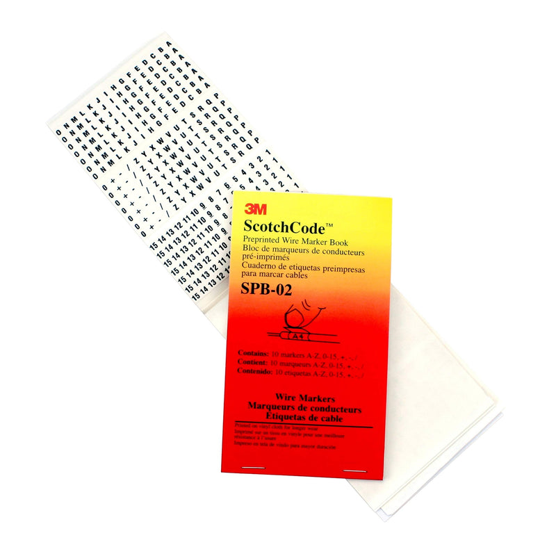 [Australia - AusPower] - 3M ScotchCode Pre-Printed Wire Marker Book SPB-01, Black Print on a White Background 